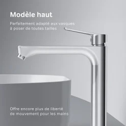 Am.Pm Europe Mitigeur de lavabo Mitigeur Salle de Bain Robinet de lavabo, Chromé, taille L, FTA92000 AM.PM* Robinet Lavabo Et Vasque
