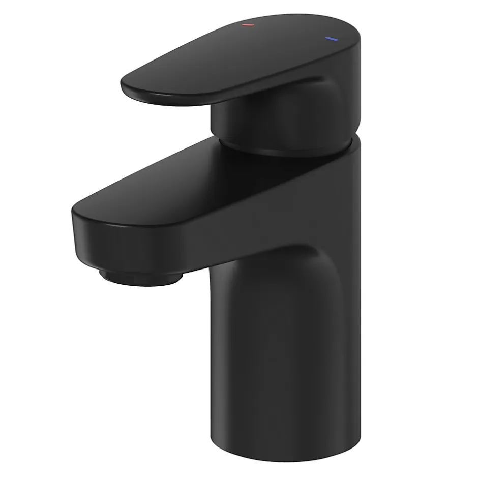 GoodHome Mitigeur de lavabo noir Cavally S
