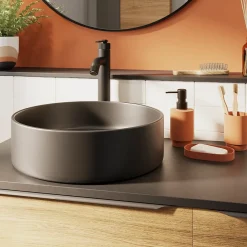 GoodHome Mitigeur de lavabo noir Selenga XL* Robinet Lavabo Et Vasque