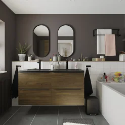GoodHome Mitigeur de lavabo noir Sauga
