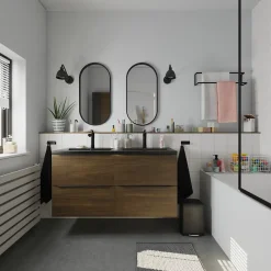 GoodHome Mitigeur de lavabo noir Sauga