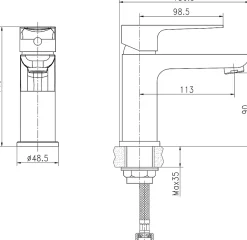 GoodHome Mitigeur de lavabo noir Wicie* Robinet Lavabo Et Vasque