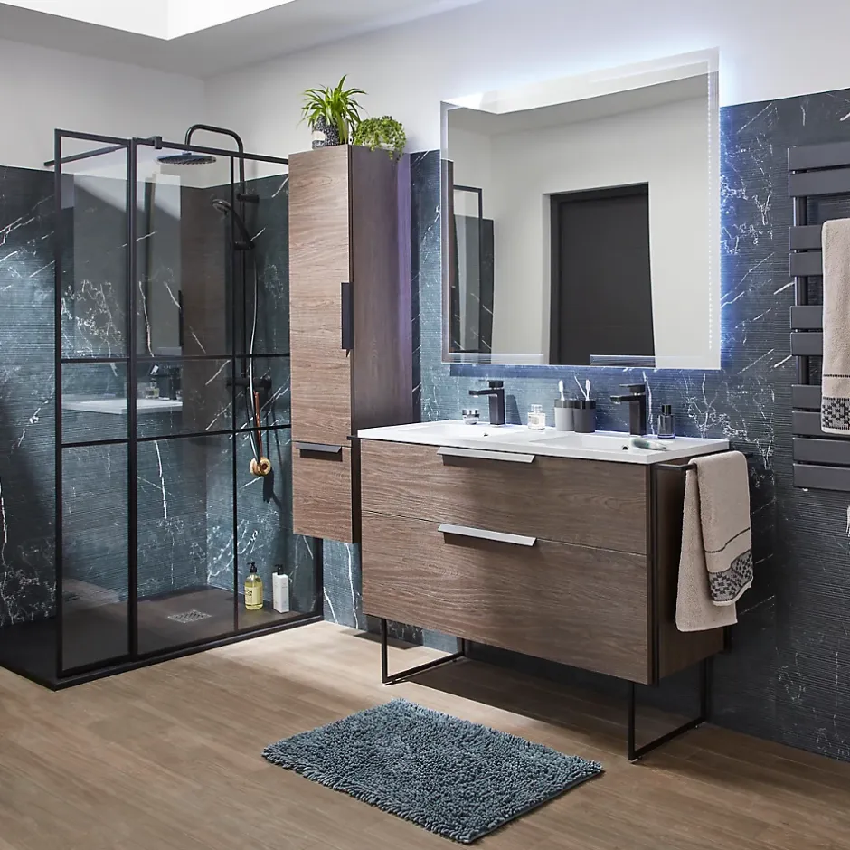 Cooke & Lewis Mitigeur de lavabo noir H.16,6 cm GoodHome Pazar* Robinet Lavabo Et Vasque