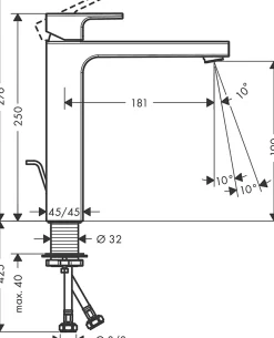 Hansgrohe Mitigeur de lavabo noir mat Vernis Shape
