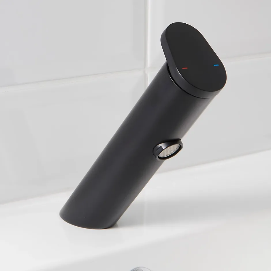 GoodHome Mitigeur de lavabo noir mat Nyasa* Robinet Lavabo Et Vasque