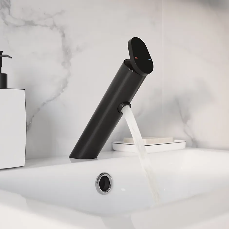 GoodHome Mitigeur de lavabo noir mat Nyasa* Robinet Lavabo Et Vasque