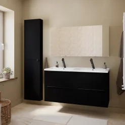 GoodHome Mitigeur de lavabo noir mat Nyasa* Robinet Lavabo Et Vasque
