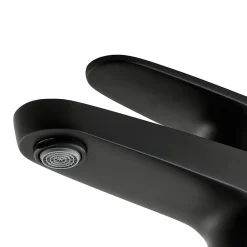 GoodHome Mitigeur de lavabo noir taille M avec bonde clic-clac, Cavally