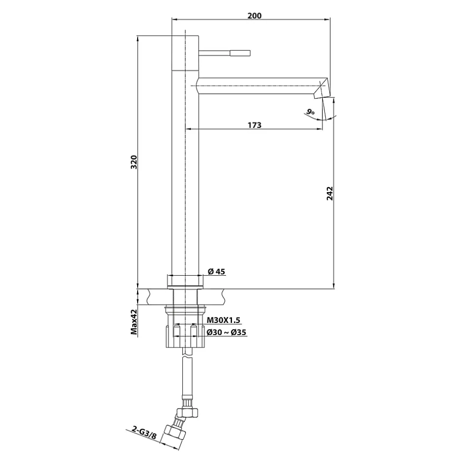 Schulte Mitigeur De Lavabo Kadia L - Or Mat
