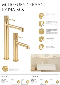 Schulte Mitigeur De Lavabo Kadia L - Or Mat