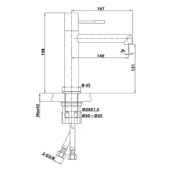 Schulte Mitigeur De Lavabo Kadia M - Noir Mat* Robinet Lavabo Et Vasque