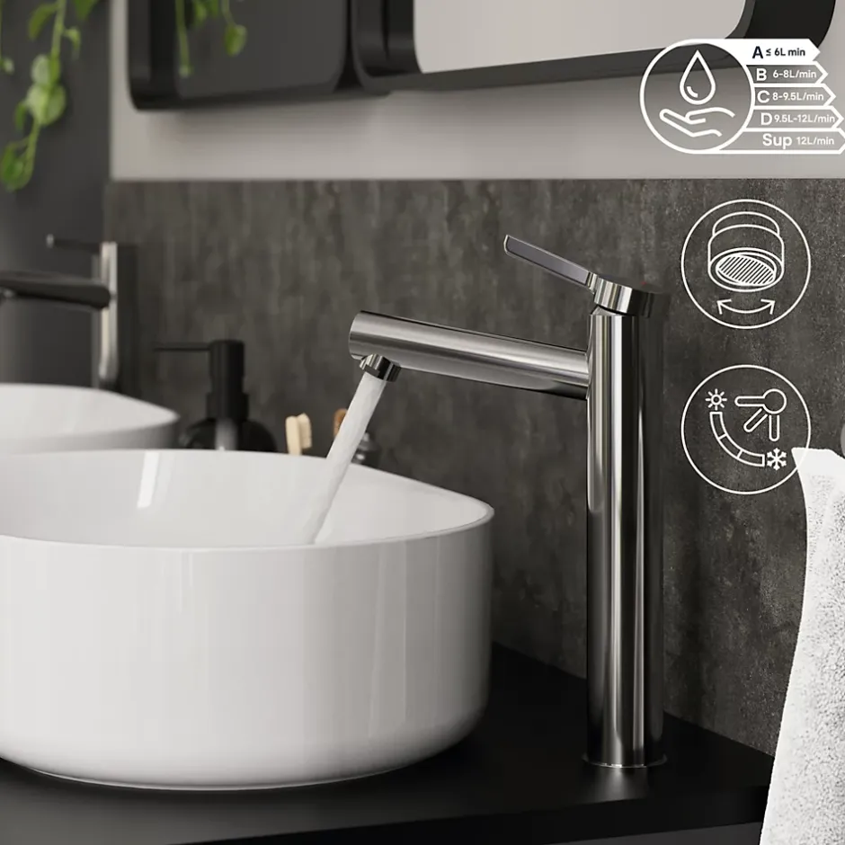GoodHome Mitigeur de lavabo XL, chrome, Maza