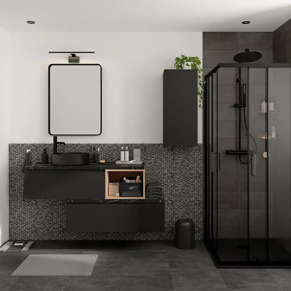 GoodHome Mitigeur de lavabo XL, noir, Levanna