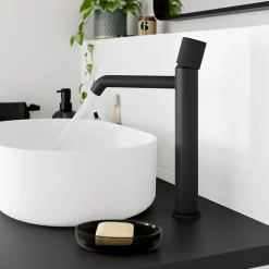 GoodHome Mitigeur de lavabo XL, noir, Levanna