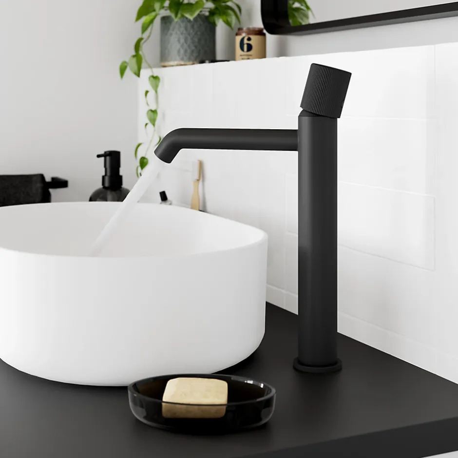GoodHome Mitigeur de lavabo XL, noir, Levanna