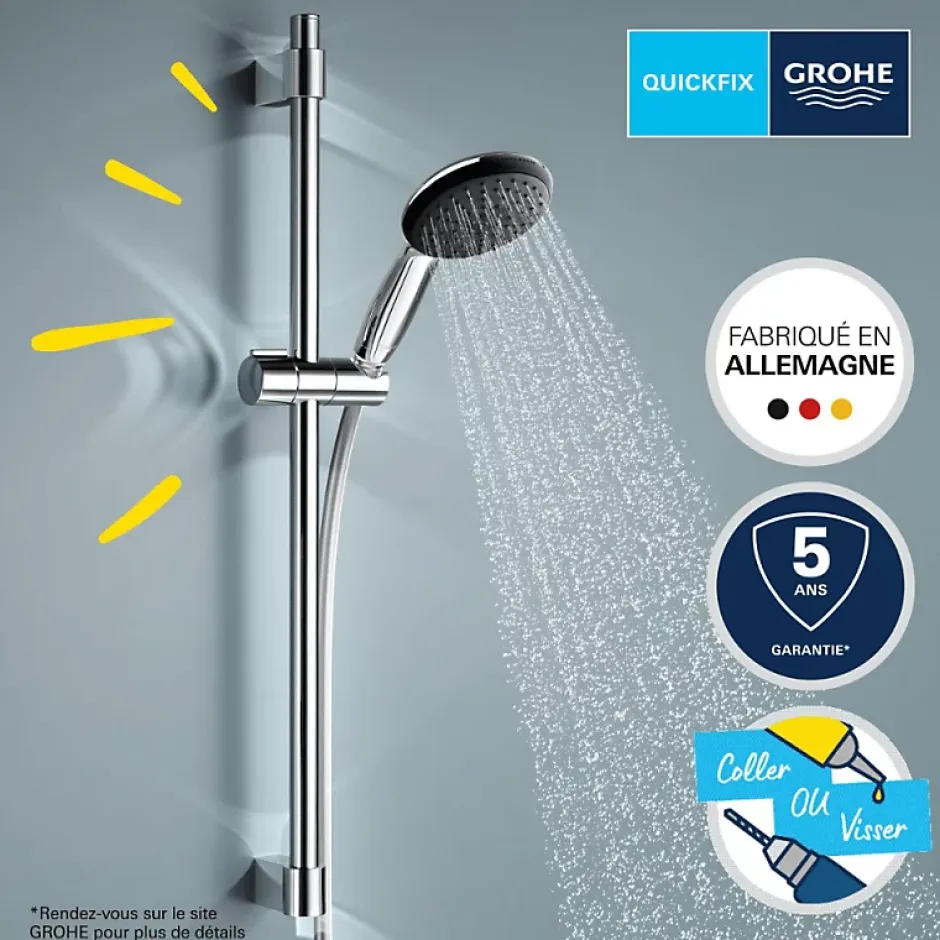 Grohe Mitigeur douche Bauloop monocommande et douchette Vitalio Start