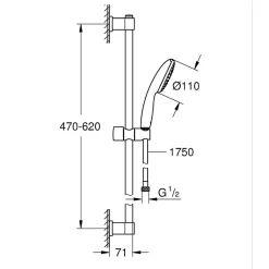 Grohe Mitigeur douche Bauloop monocommande et douchette Vitalio Start