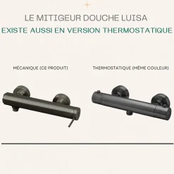 Essebagno Mitigeur douche mécanique gun métal Luisa* Robinet De Douche