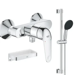 Grohe Mitigeur douche mécanique Swift 2023 + Ensemble de douche 2 jets avec barre + Panier douche* Colonne De Douche Mécanique