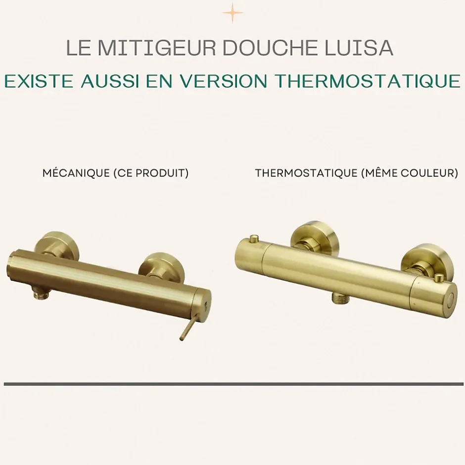 Essebagno Mitigeur douche mécanique or brossé Luisa* Robinet De Douche