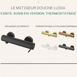 Essebagno Mitigeur douche mécanique noir Luisa* Robinet De Douche