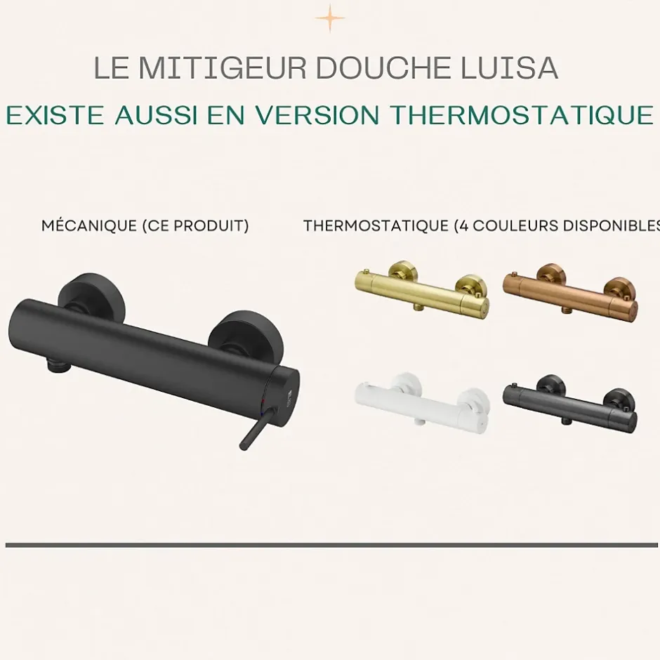Essebagno Mitigeur douche mécanique noir Luisa* Robinet De Douche
