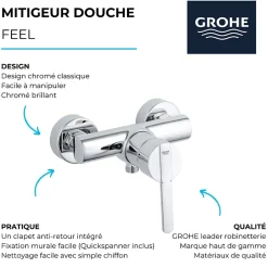 Grohe Mitigeur douche mécanique Feel