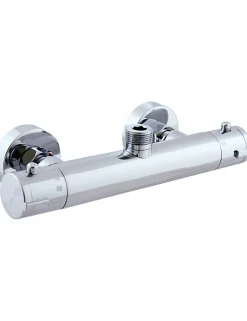 Rav Mitigeur douche mural thermostatique laiton chromé sortie douchette haut-Argenté-Sans douchette-Argenté--28.50 -