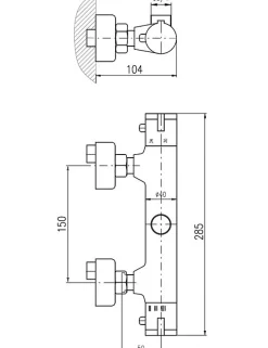 Rav Mitigeur douche mural thermostatique laiton chromé sortie douchette haut-Argenté-Sans douchette-Argenté--28.50 -