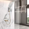 Imex Products Mitigeur douche or brosse en laiton douchette carree flexible metal 180 cm* Colonne De Douche Encastrable
