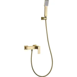 Imex Products Mitigeur douche or brosse en laiton douchette carree flexible metal 180 cm* Colonne De Douche Encastrable