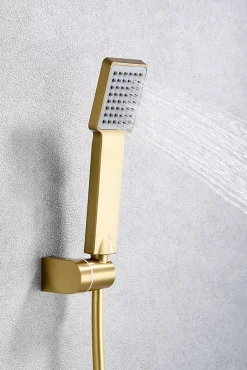 Imex Products Mitigeur douche or brosse en laiton douchette carree flexible metal 180 cm* Colonne De Douche Encastrable