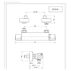 Essebagno Mitigeur douche thermostatique chromé Prime* Robinet De Douche