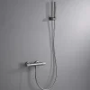 Imex Products Mitigeur douche thermostatique nickel brosse en laiton et zamac avec support et flexible