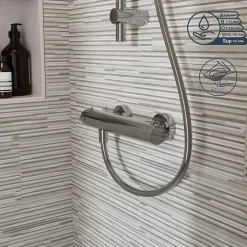 GoodHome Mitigeur douche thermostatique, chrome, Mayas