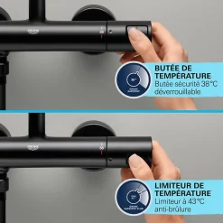 Grohe Mitigeur douche thermostatique Precision Start noir* Robinet De Douche