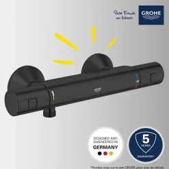 Grohe Mitigeur douche thermostatique Precision Start noir* Robinet De Douche