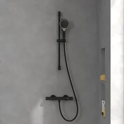 Villeroy & Boch Mitigeur douche thermostatique VILLEROY ET BOCH Universal rond + Ensemble de douche Verve Showers 3 jets noir mat