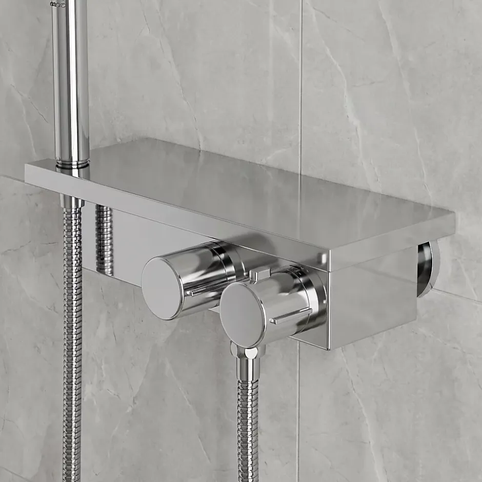 GoodHome Mitigeur douche thermostatique chrome Kolima