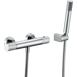 Imex Products Mitigeur douche thermostatique chrome en laiton et zama avec flexible metal 180 cm