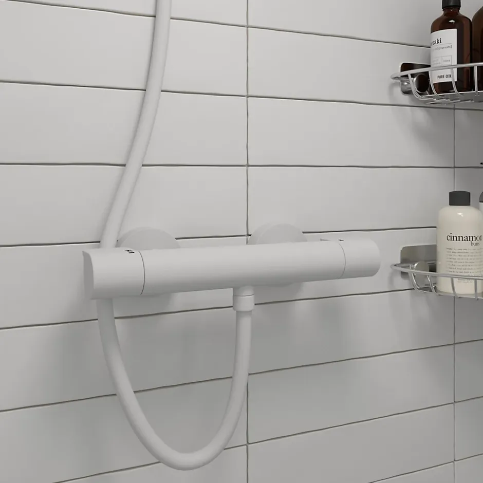 GoodHome Mitigeur douche thermostatique blanc Cavally