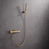 Imex Products Mitigeur douche thermostatique or brosse en laiton avec support ABS et flexible PVC