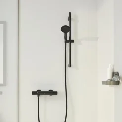 Grohe Mitigeur douche thermostatique Precision Start + Ensemblede douche avec barre 2 jets + Panier douche* Colonne De Douche Thermostatique