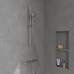 Villeroy & Boch Mitigeur douche thermostatique VILLEROY ET BOCH Universal rond Brushed Nickel Matt* Robinet De Douche