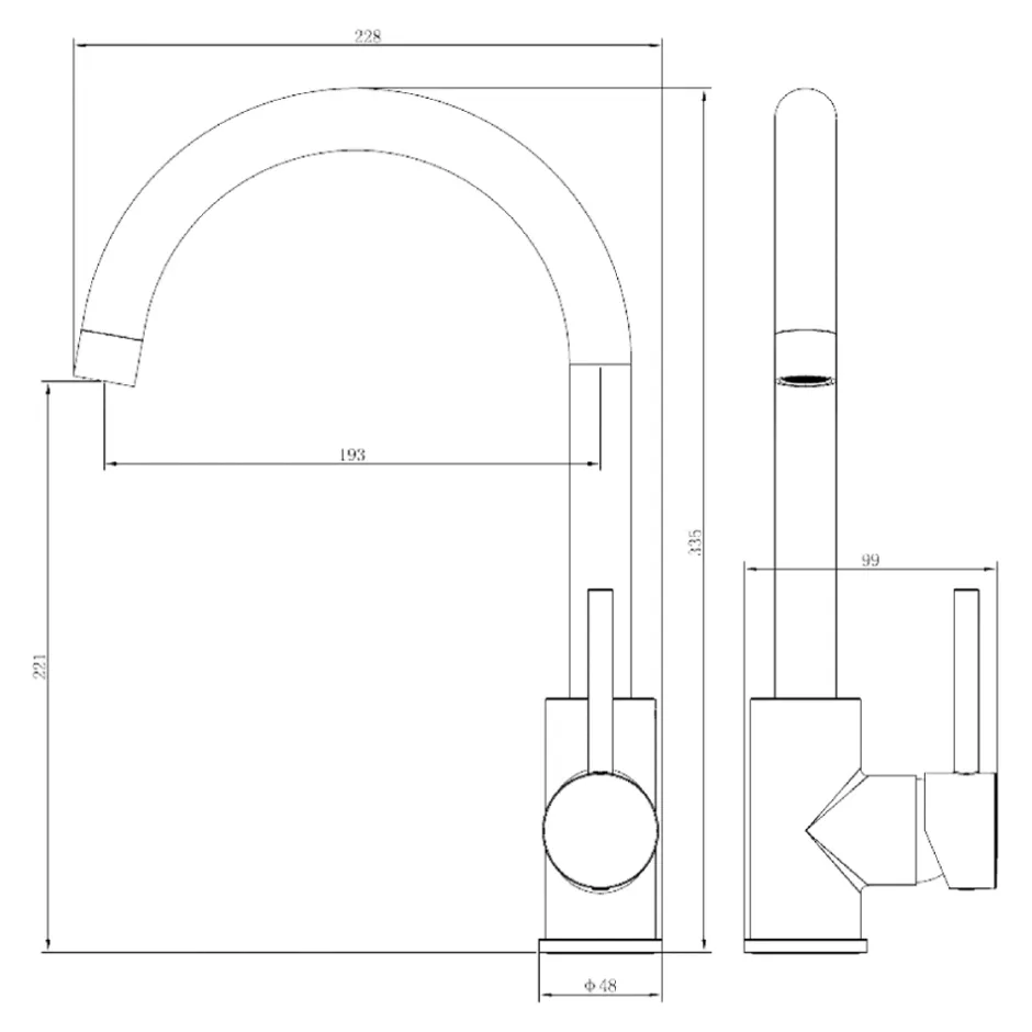 Cooke & Lewis Mitigeur haut de cuisine Katiki H. 33,5 cm effet titane* Evier Et Robinet De Buanderie