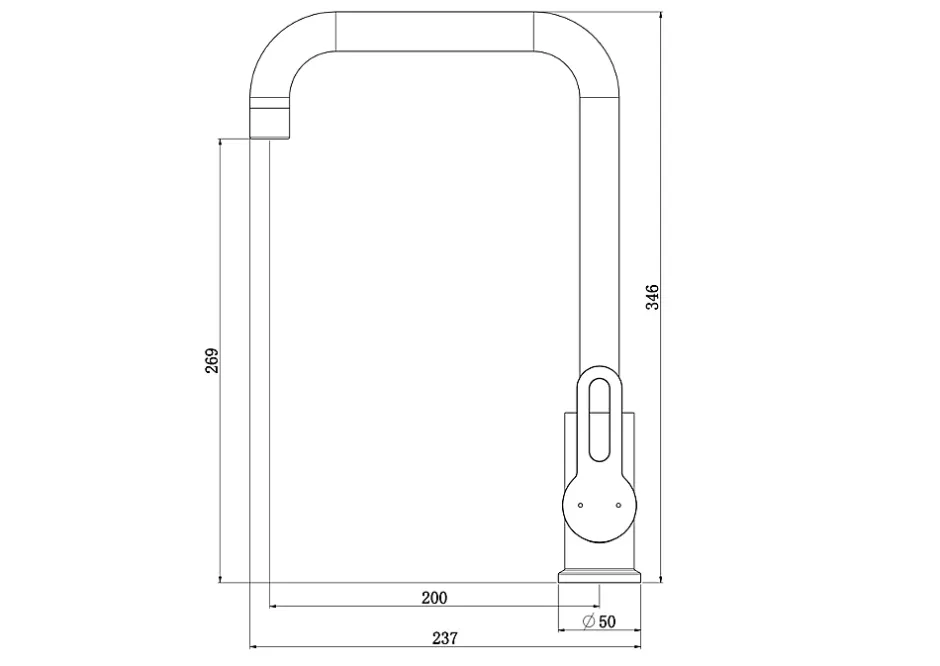 Essebagno Mitigeur haut de cuisine Baltic H. 34,7 cm acier chromé* Evier Et Robinet De Buanderie