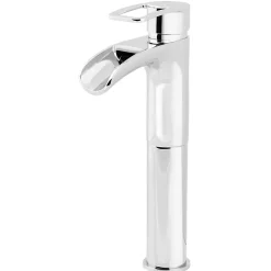 GoodHome Mitigeur haut de lavabo chromé effet chute d'eau Olmeto