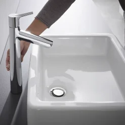Hansgrohe Mitigeur lavabo avec tirette et vidage Talis S ComfortZone 190 surface chromé