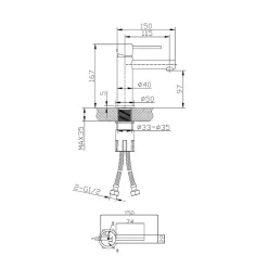 Essebagno Mitigeur lavabo bas blanc Luisa