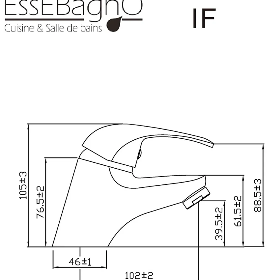 Essebagno Mitigeur lavabo bas chromé If* Robinet Lavabo Et Vasque